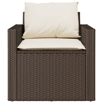 Set Divano da Giardino 4 pz con Cuscini Marrone in Polyrattan | homemem39
