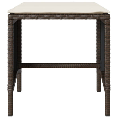 Set Divano da Giardino 4 pz con Cuscini Marrone in Polyrattan | homemem39