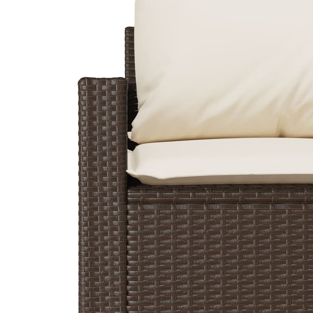 Set Divano da Giardino 4 pz con Cuscini Marrone in Polyrattan | homemem39