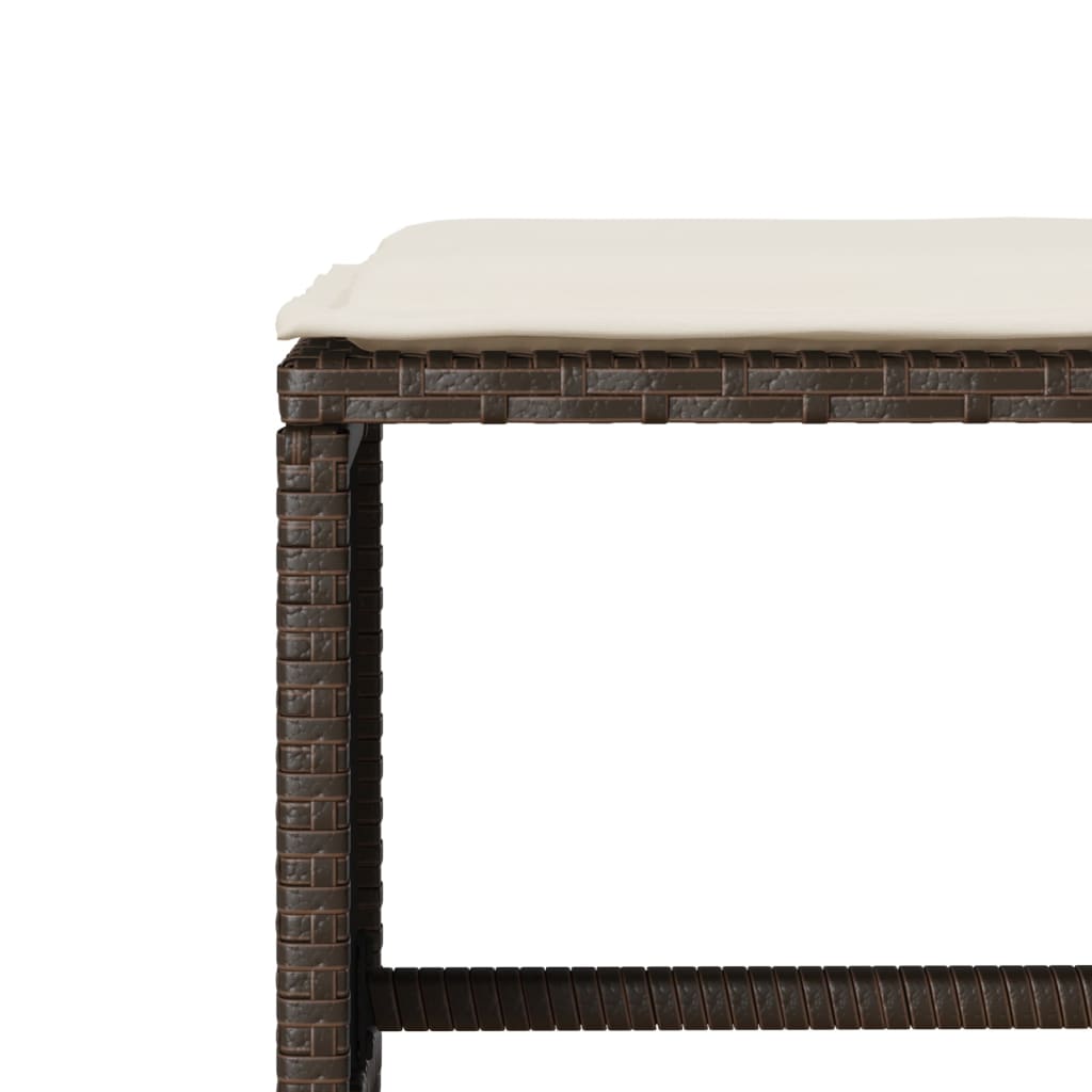 Set Divano da Giardino 4 pz con Cuscini Marrone in Polyrattan | homemem39