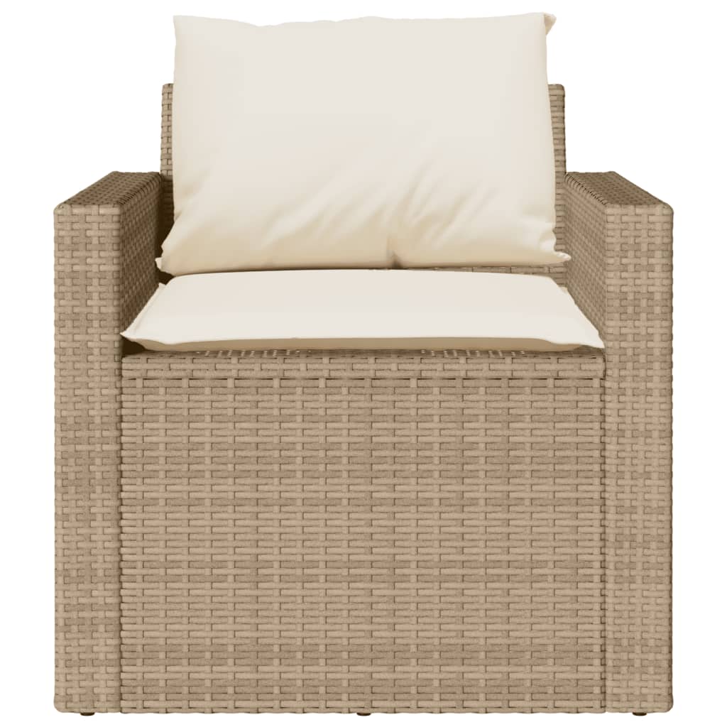 Set Divano da Giardino 4 pz con Cuscini Beige in Polyrattan - homemem39