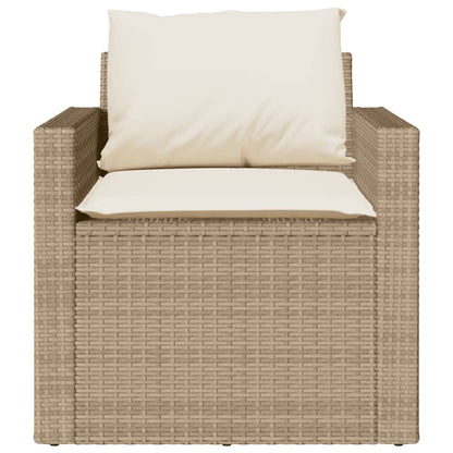 Set Divano da Giardino 4 pz con Cuscini Beige in Polyrattan - homemem39