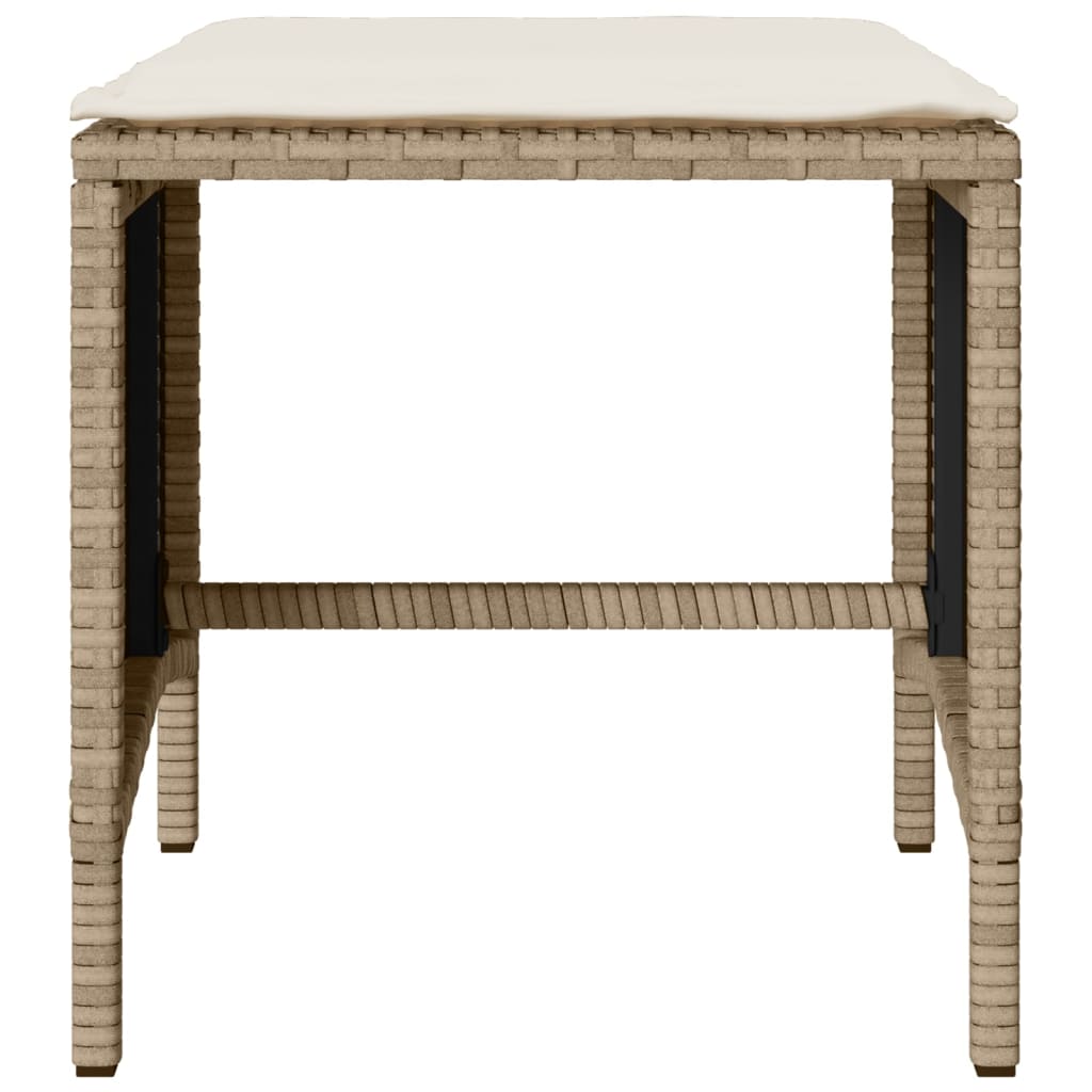 Set Divano da Giardino 4 pz con Cuscini Beige in Polyrattan - homemem39