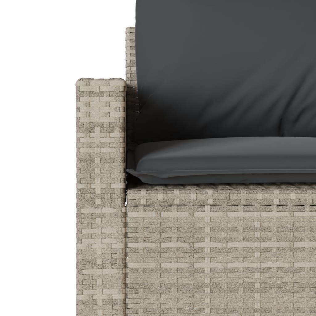 Set Divano da Giardino 4pz con Cuscini Grigio Chiaro Polyrattan | homemem39