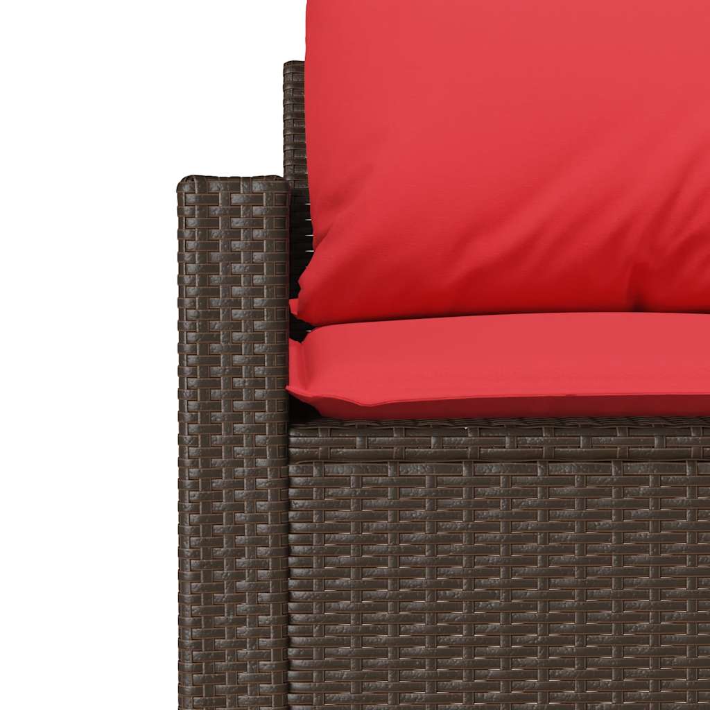 Set Divano da Giardino 4 pz con Cuscini Marrone in Polyrattan | homemem39
