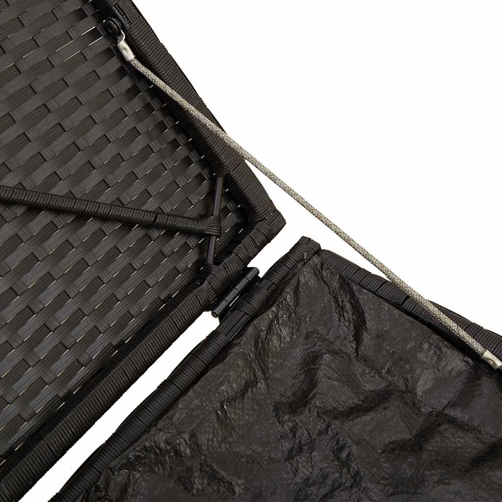 Scatola per Cuscini Nero 50 x 50 x 50 cm polyrattan