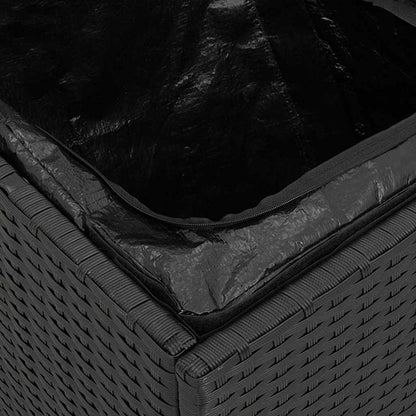 Scatola per Cuscini Nero 50 x 50 x 50 cm polyrattan