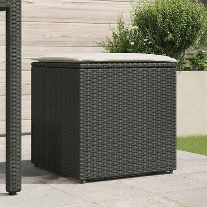 Scatola per Cuscini Nero 50 x 50 x 50 cm polyrattan
