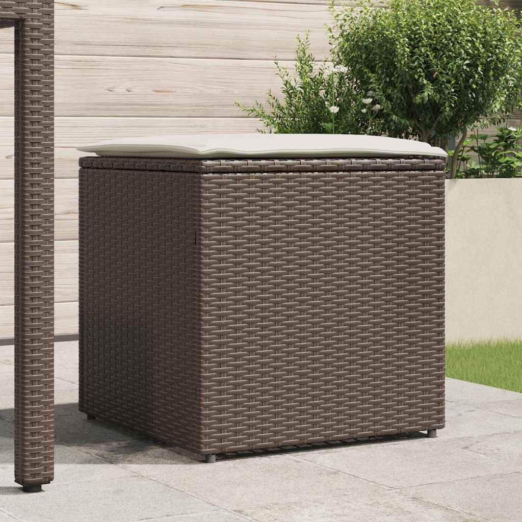 Scatola per Cuscini Marrone 50 x 50 x 50 cm polyrattan