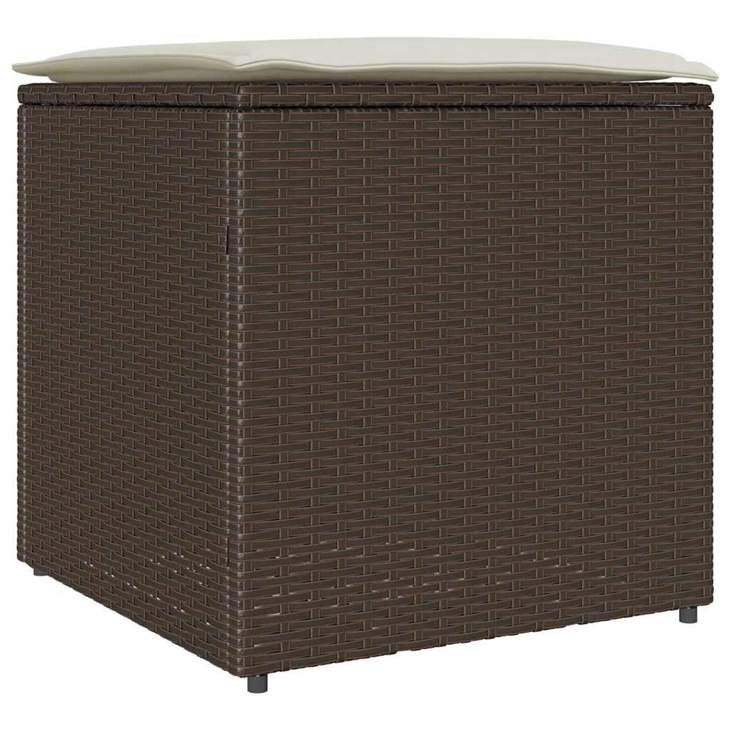 Scatola per Cuscini Marrone 50 x 50 x 50 cm polyrattan
