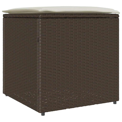Scatola per Cuscini Marrone 50 x 50 x 50 cm polyrattan