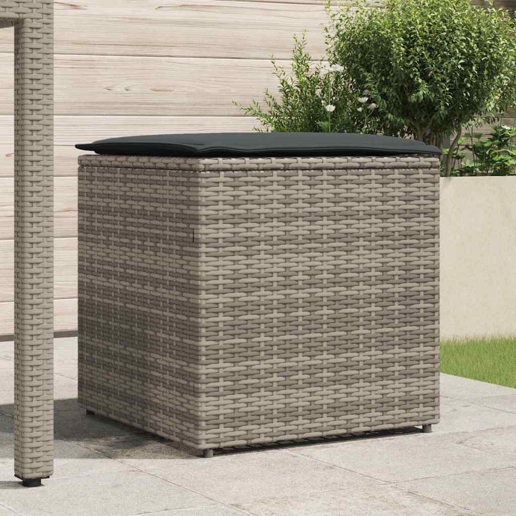 Scatola per Cuscini Grigio 50 x 50 x 50 cm polyrattan