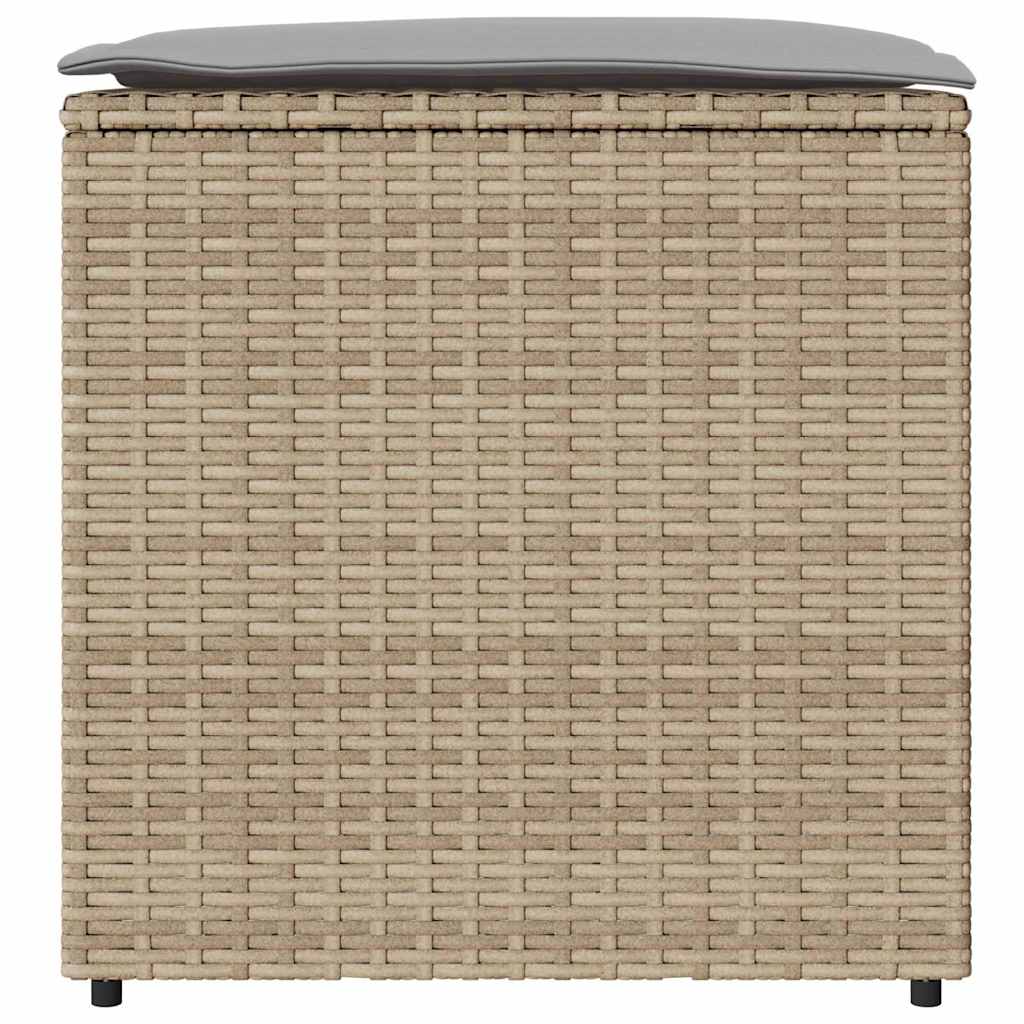 Scatola per Cuscini Beige 50 x 50 x 50 cm polyrattan