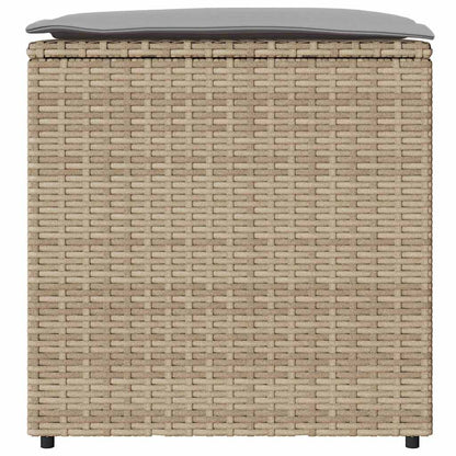 Scatola per Cuscini Beige 50 x 50 x 50 cm polyrattan