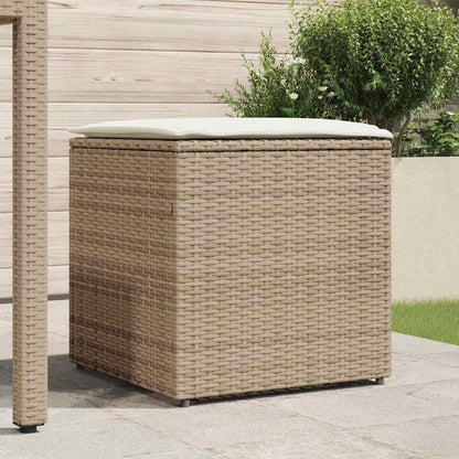 Scatola per Cuscini Beige 50 x 50 x 50 cm polyrattan