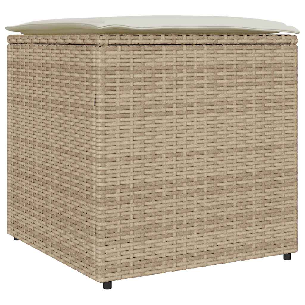 Scatola per Cuscini Beige 50 x 50 x 50 cm polyrattan