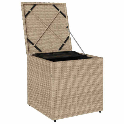 Scatola per Cuscini Beige 50 x 50 x 50 cm polyrattan