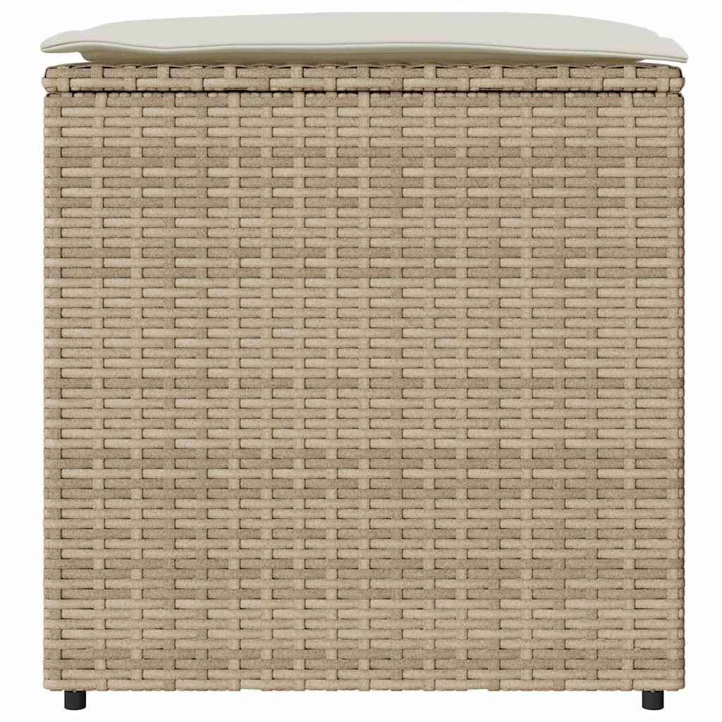 Scatola per Cuscini Beige 50 x 50 x 50 cm polyrattan
