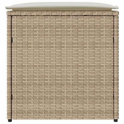 Scatola per Cuscini Beige 50 x 50 x 50 cm polyrattan