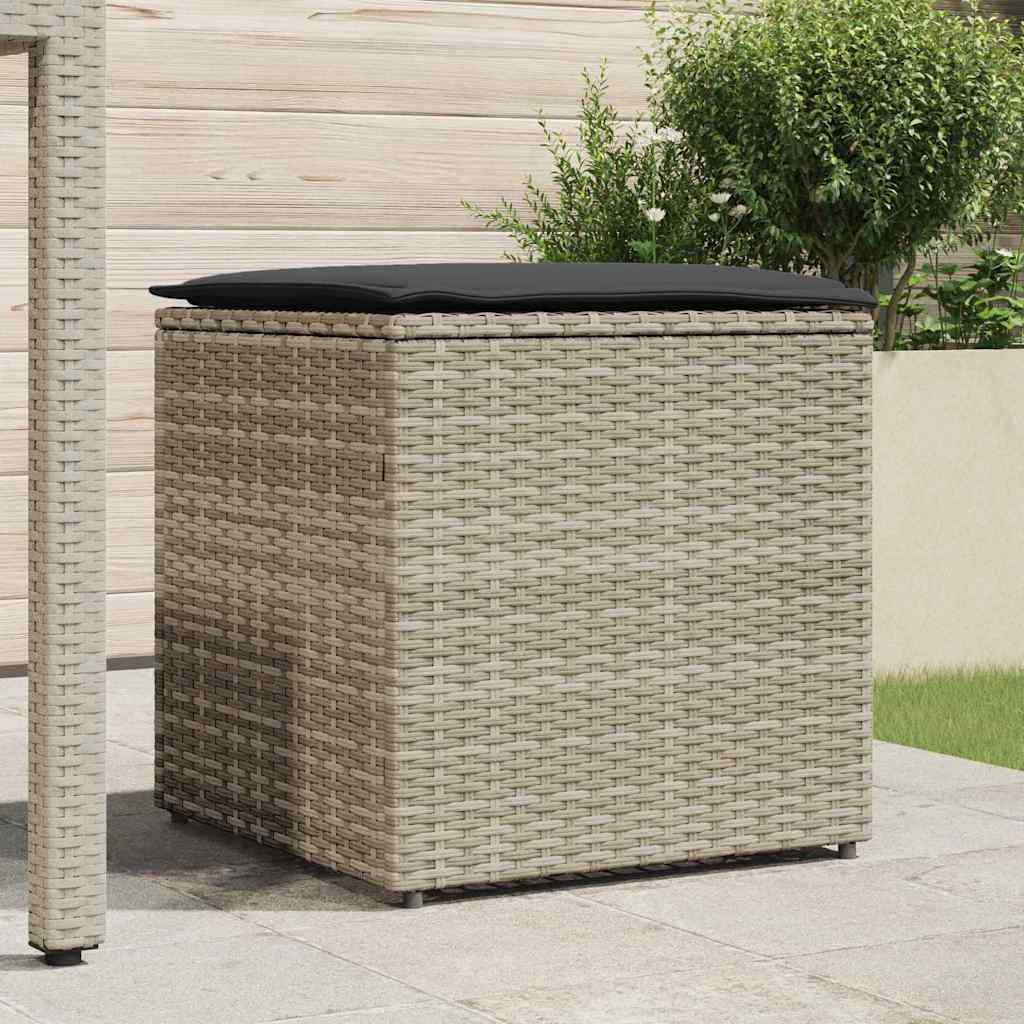 Scatola per Cuscini Grigio chiaro 50 x 50 x 50 cm polyrattan