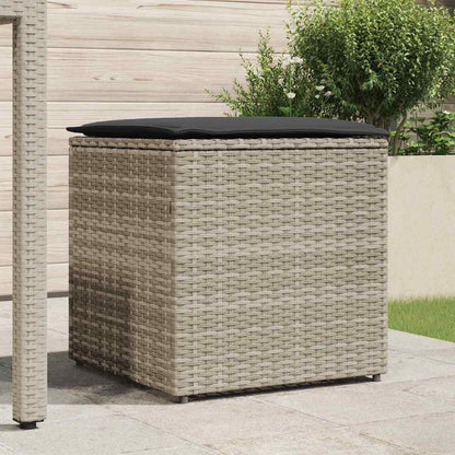 Scatola per Cuscini Grigio chiaro 50 x 50 x 50 cm polyrattan