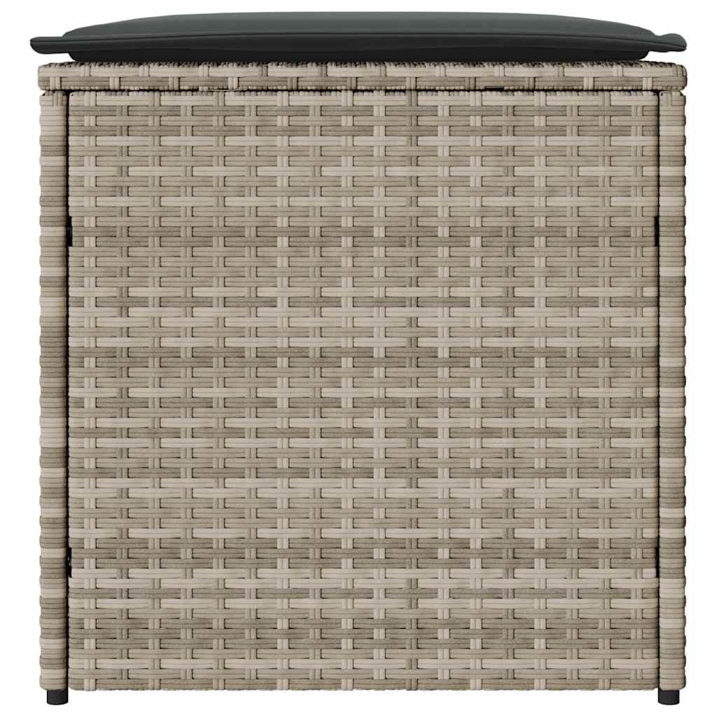 Scatola per Cuscini Grigio chiaro 50 x 50 x 50 cm polyrattan