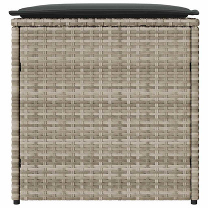 Scatola per Cuscini Grigio chiaro 50 x 50 x 50 cm polyrattan
