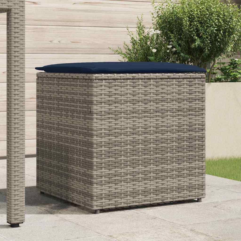 Scatola per Cuscini Grigio 50 x 50 x 50 cm polyrattan