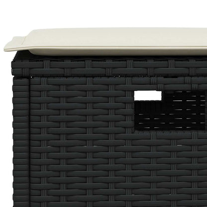 Set da Pranzo da Giardino 5 pz Nero con Cuscini in Polyrattan | homemem39