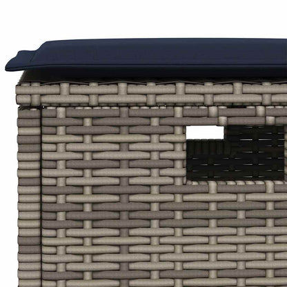 Set da Pranzo da Giardino 5 pz con Cuscini in Polyrattan Grigio | homemem39