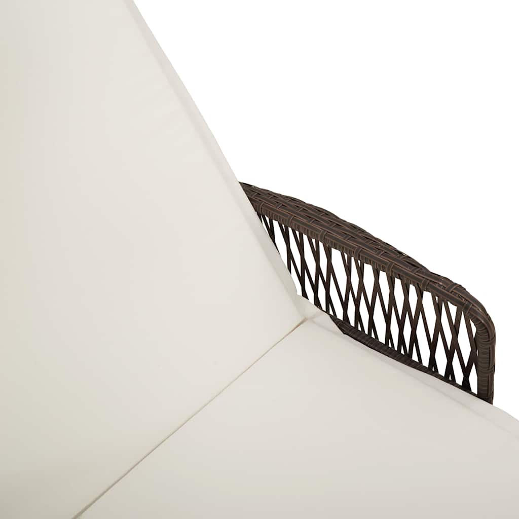 Lettino prendisole 1-persona Marrone 157 x 55 x 92cm polyrattan