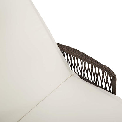 Lettino prendisole 1-persona Marrone 157 x 55 x 92cm polyrattan