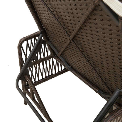 Lettino prendisole 1-persona Marrone 157 x 55 x 92cm polyrattan