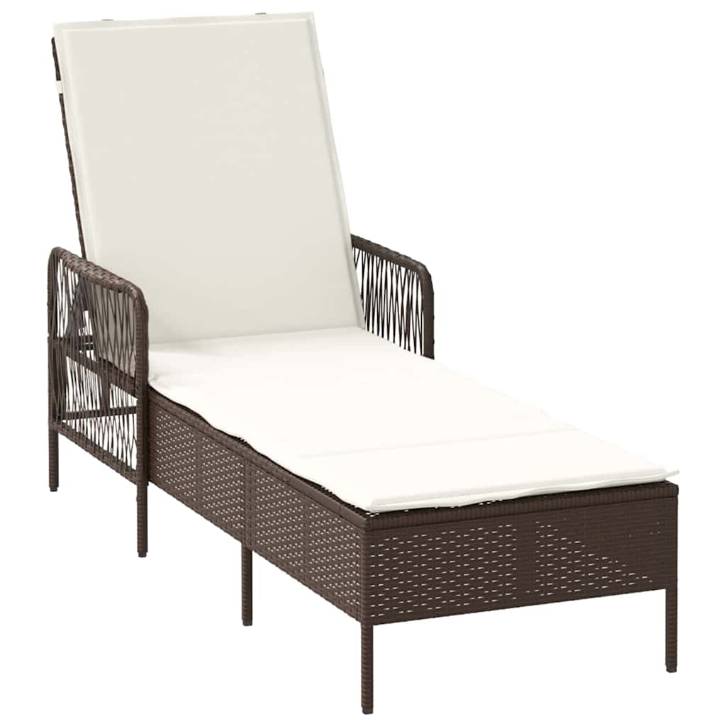 Lettino prendisole 1-persona Marrone 157 x 55 x 92cm polyrattan
