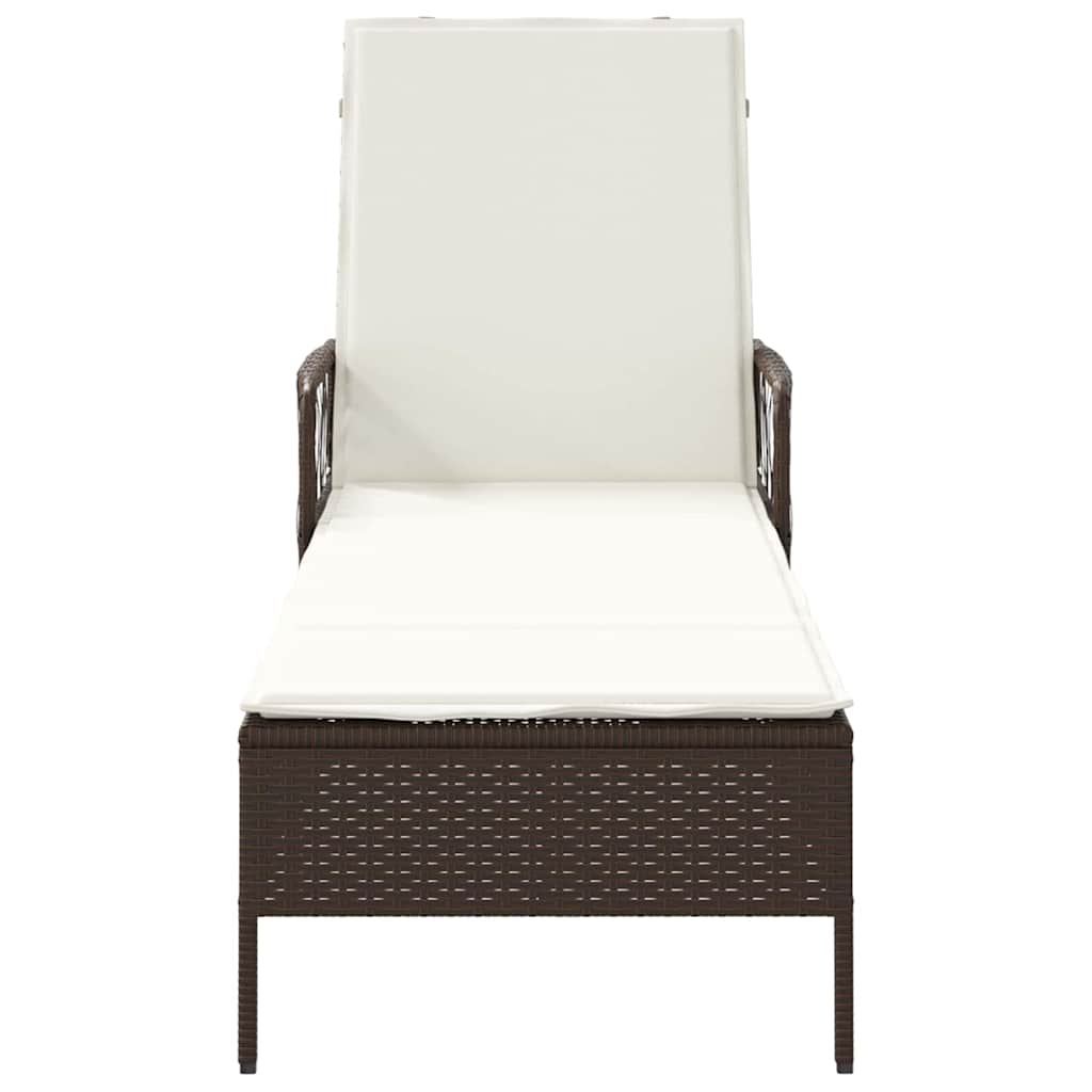 Lettino prendisole 1-persona Marrone 157 x 55 x 92cm polyrattan