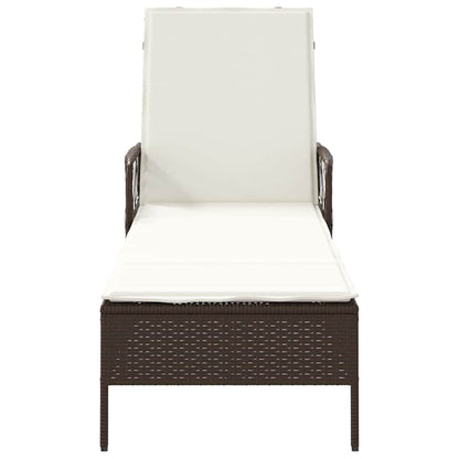 Lettino prendisole 1-persona Marrone 157 x 55 x 92cm polyrattan