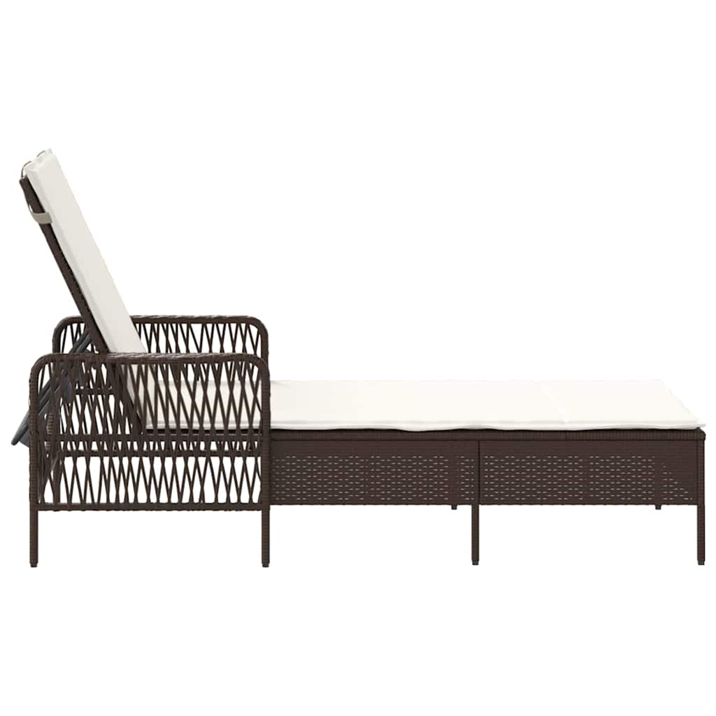 Lettino prendisole 1-persona Marrone 157 x 55 x 92cm polyrattan