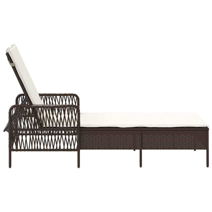 Lettino prendisole 1-persona Marrone 157 x 55 x 92cm polyrattan