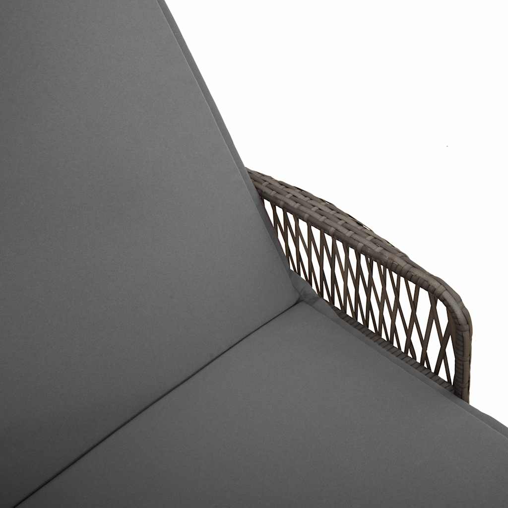 Lettino prendisole 1-persona Grigio 157 x 55 x 92cm polyrattan