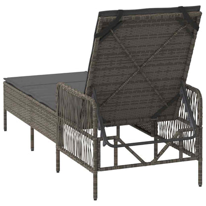Lettino prendisole 1-persona Grigio 157 x 55 x 92cm polyrattan
