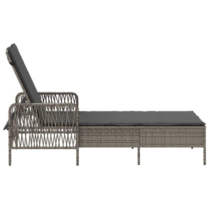 Lettino prendisole 1-persona Grigio 157 x 55 x 92cm polyrattan
