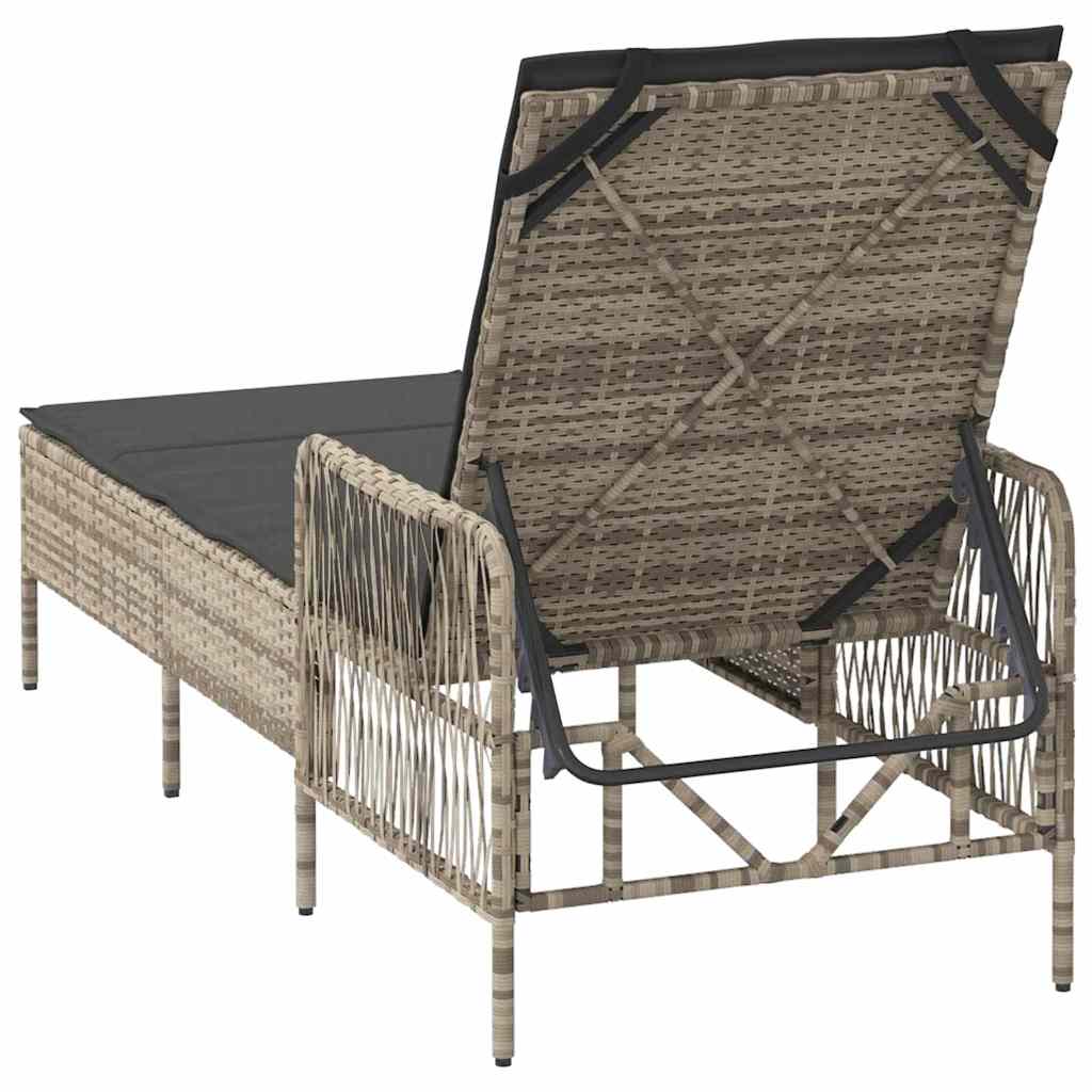 Lettino prendisole Grigio chiaro 157 x 55 x 92cm polyrattan