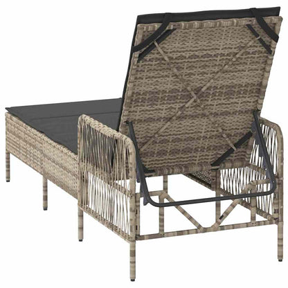 Lettino prendisole Grigio chiaro 157 x 55 x 92cm polyrattan