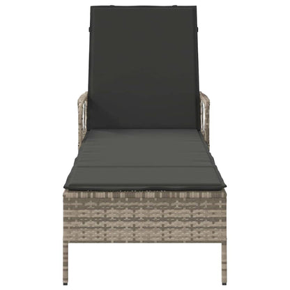 Lettino prendisole Grigio chiaro 157 x 55 x 92cm polyrattan