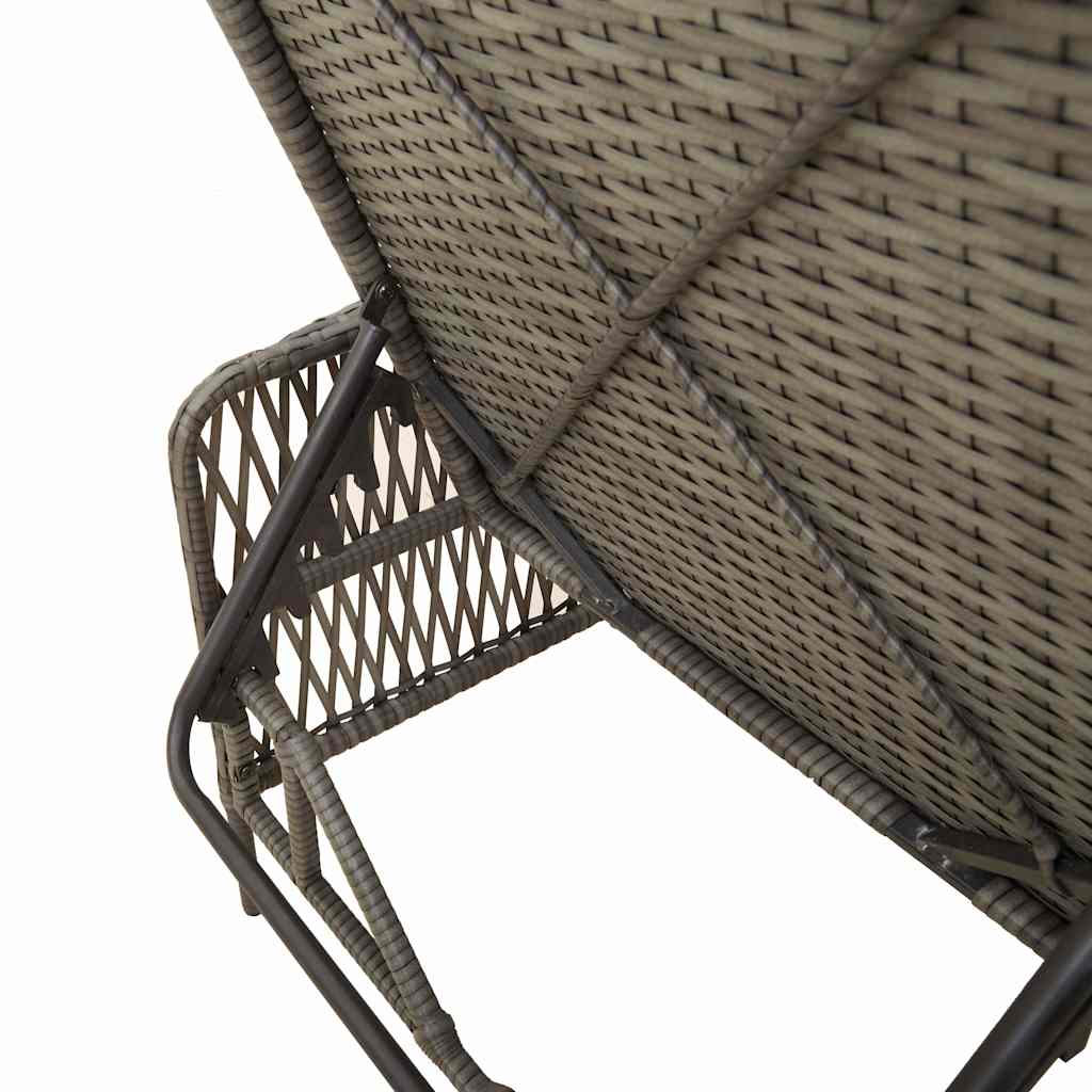 Lettino prendisole 1-persona Grigio 157 x 55 x 92cm polyrattan