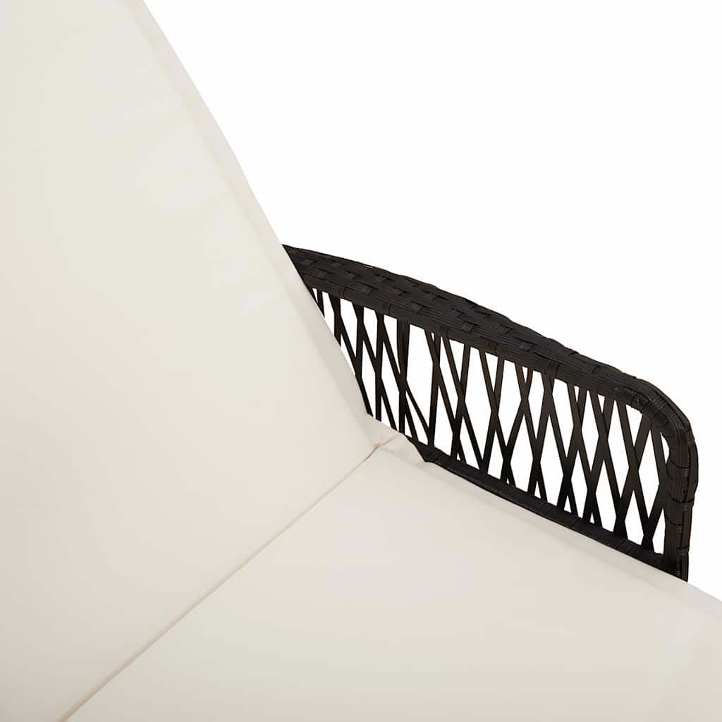 Lettino prendisole 2 pcs Nero 35 x 35 x 32cm polyrattan