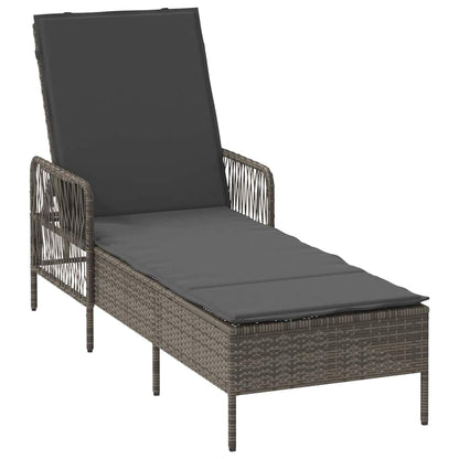 Lettino prendisole 2 pcs Grigio 35 x 35 x 32cm polyrattan