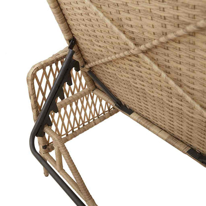 Lettino prendisole 2 pcs Beige 35 x 35 x 32cm polyrattan