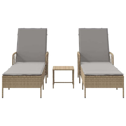 Lettino prendisole 2 pcs Beige 35 x 35 x 32cm polyrattan