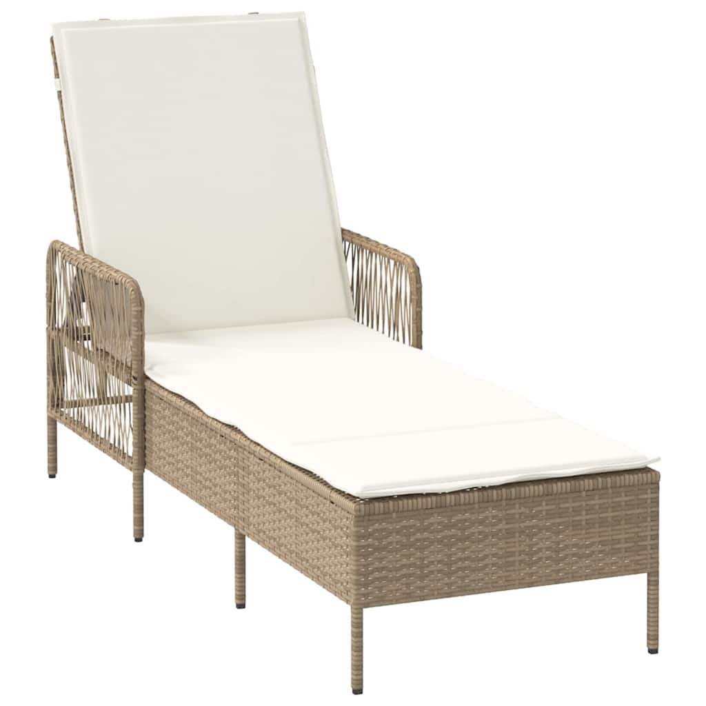 Lettino prendisole 2 pcs Beige 35 x 35 x 32cm polyrattan